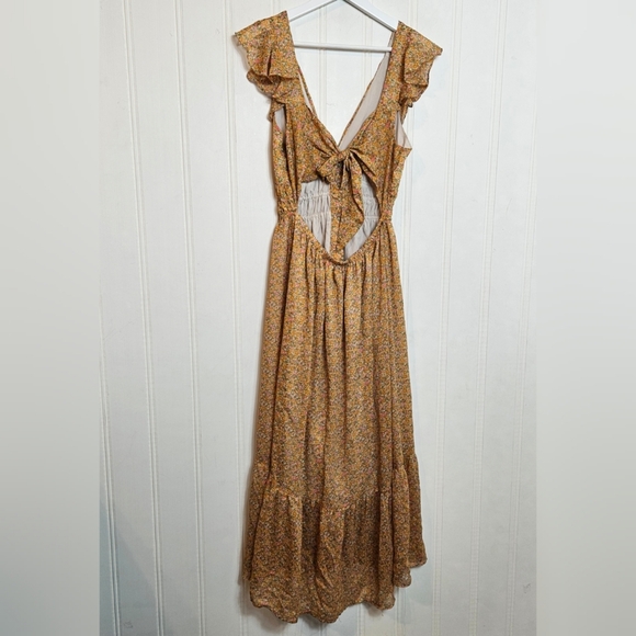 ASTR the Label Midi Dress Womens Size M Montreal Orange Multi Floral - Picture 8 of 16